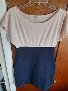 Pink & Navy Fitted Dress